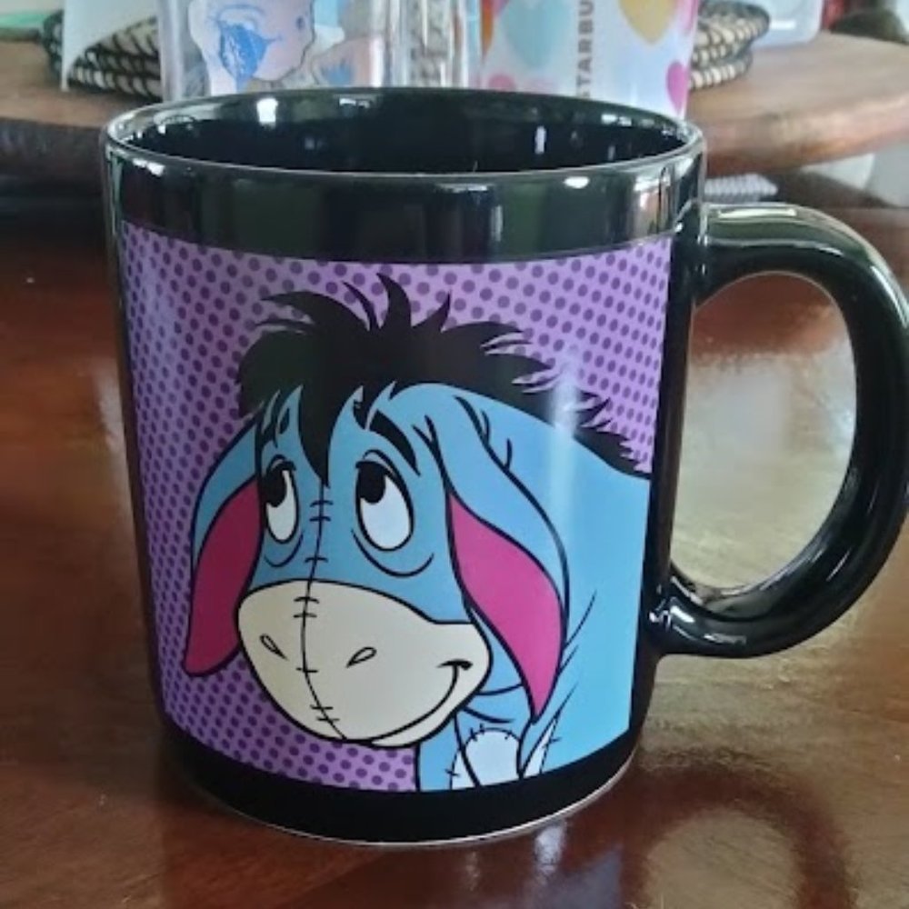 Exclusive Eeyore Mug - Black And Purple Pop Art Winnie The Pooh Large Cup